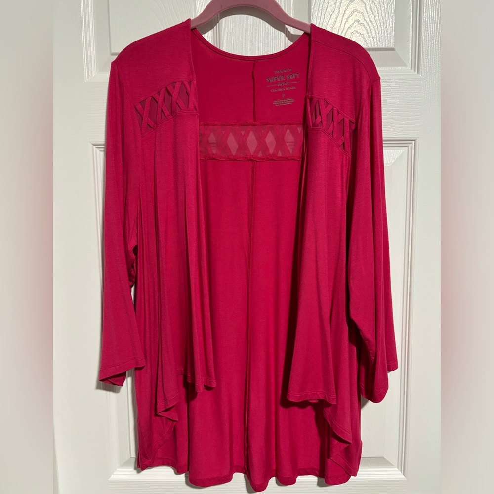 Torrid Hi-Lo Cardigan Hot Pink